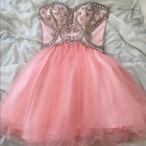 light pink strapless dress